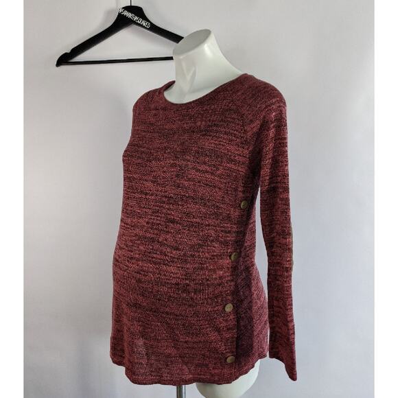 Sweet Wanderer Maternity Marled Side Button sweater Sz Small - Picture 1 of 8